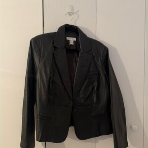 Vintage Black Leather Blazer